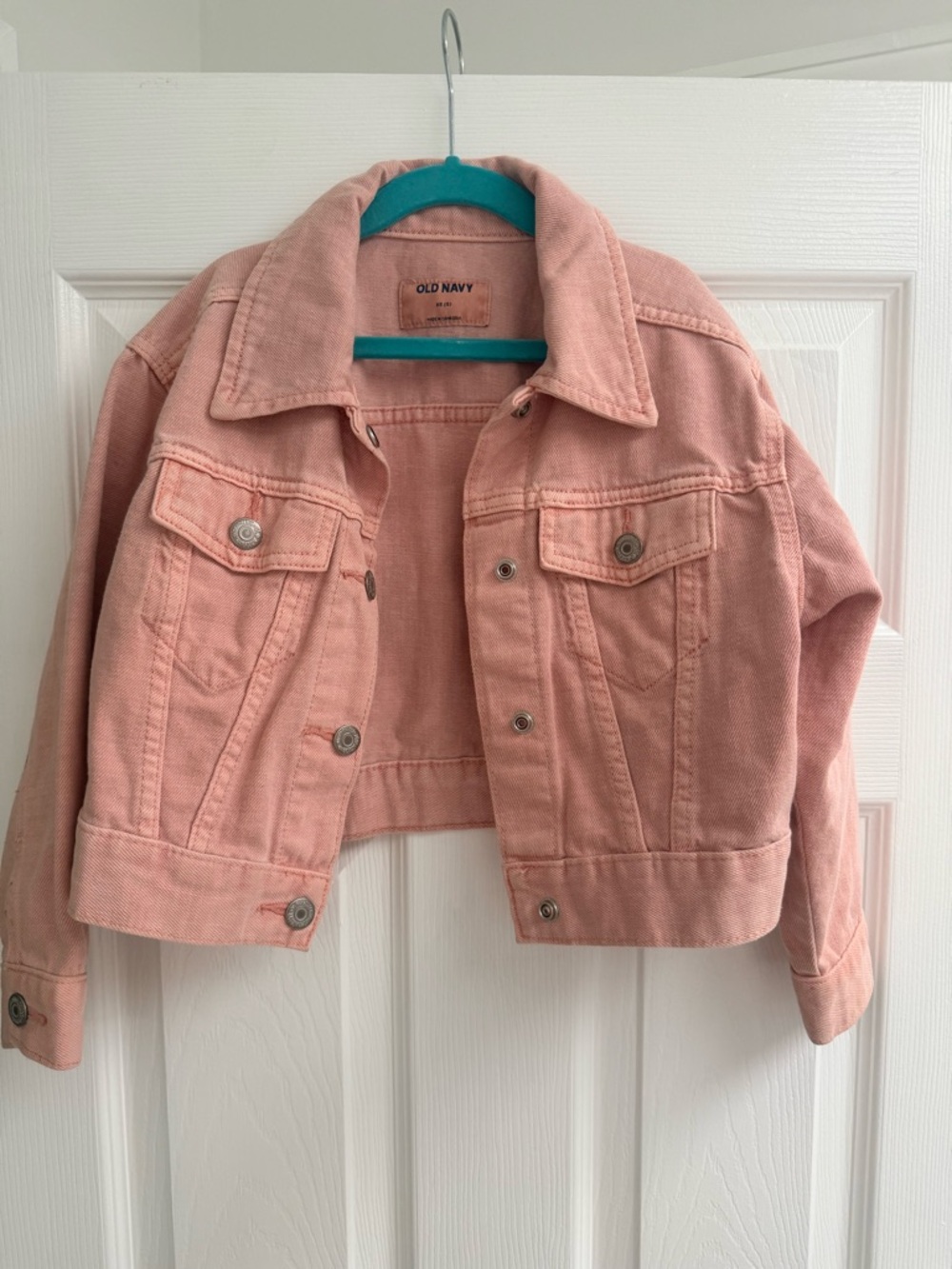 Old Navy Dusty Pink Cropped Denim Jacket - Girls